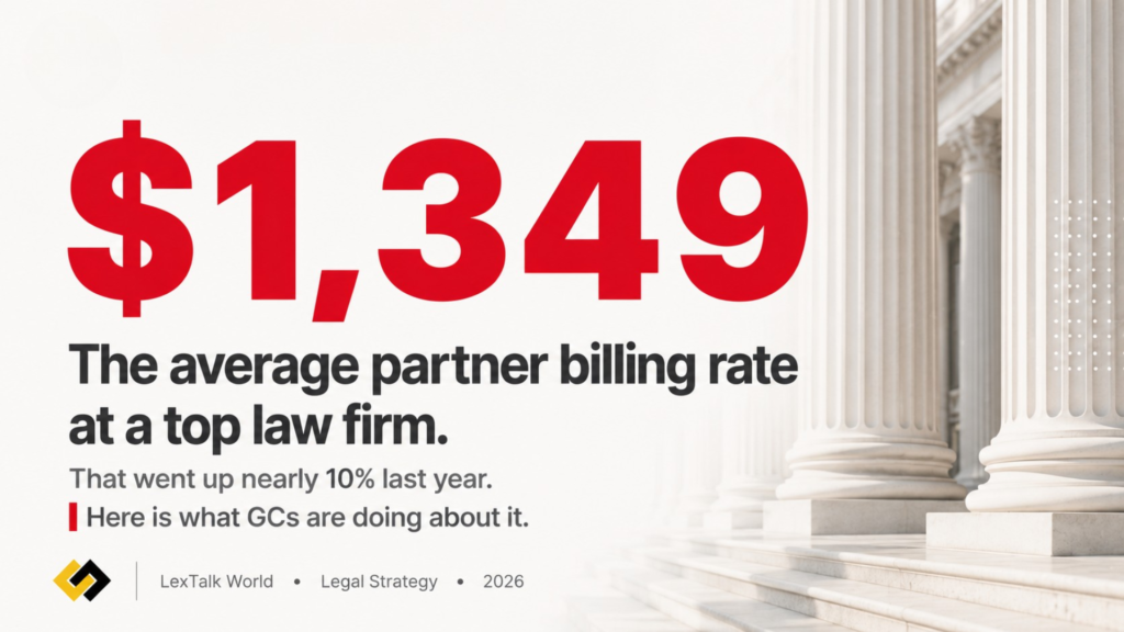The Average Partner billing rate at a top law firm LexTalk World